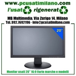 Monitor usati 20" 16:9 - Varie marche e modelli - Colore nero - Risol. 1600 x 900 - Garanzia 1 anno
